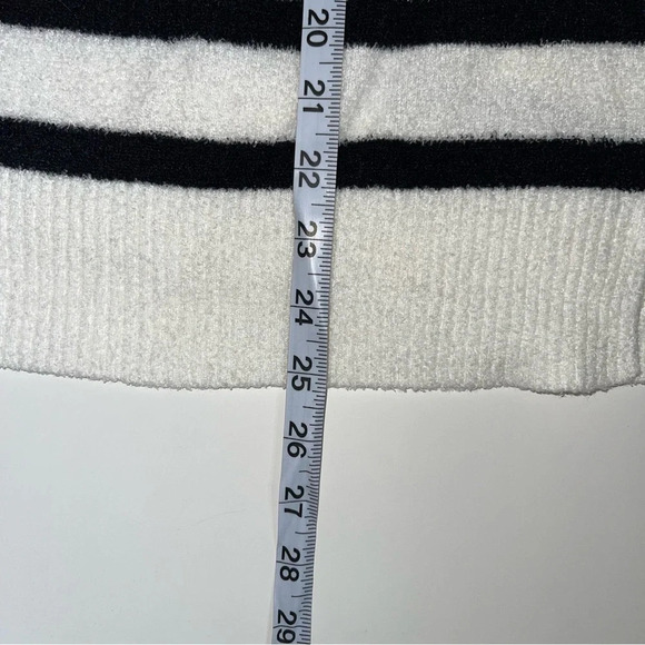 Vince Camuto White & Black Striped Chenille Turtleneck Sweater Xlarge Women’s - Picture 7 of 10